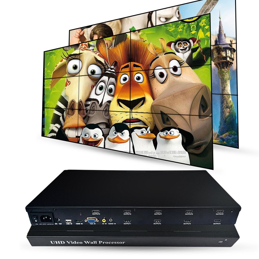 9 tv video wall display controller hd-mi output