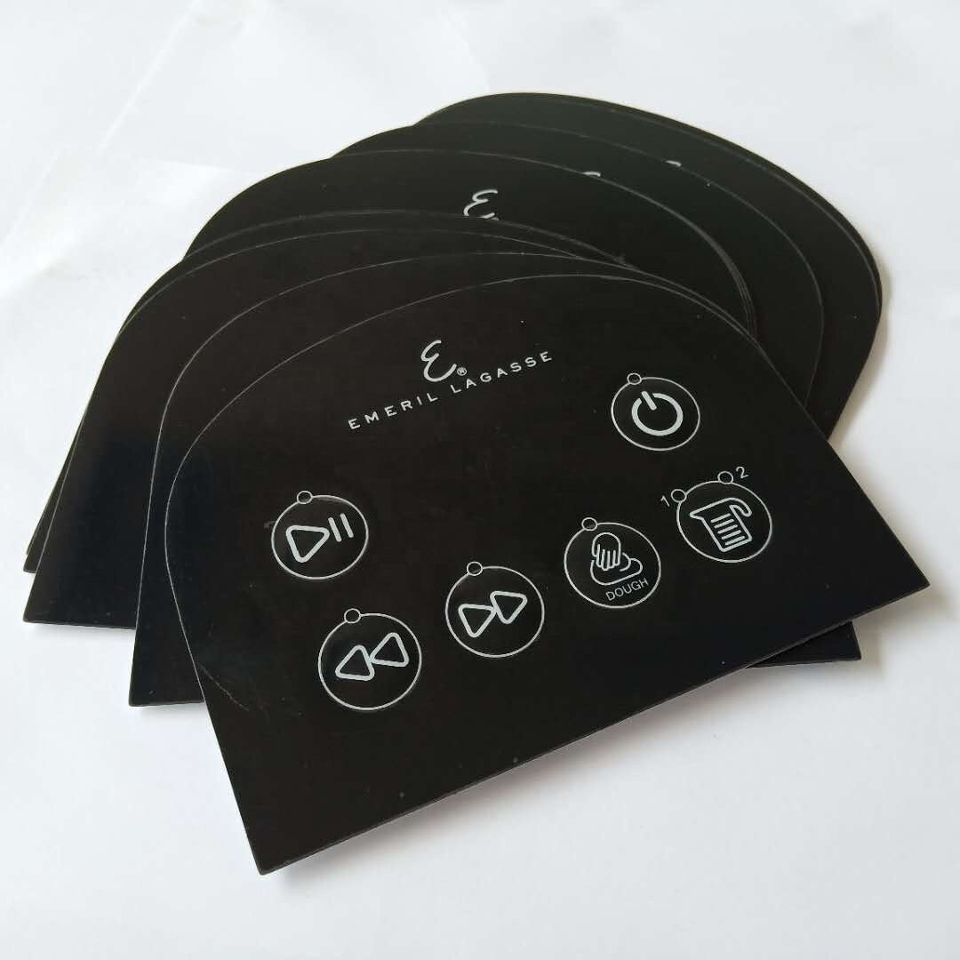 Custom die cut 3-m adhesive print front control button membrane switch keyboard panel pc label Graphic overlay