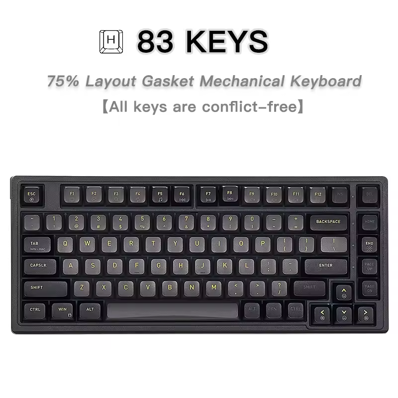 AMZ Hot Sale 83 Keys Mechanical Keyboard 75 Percent Custom Gamer Keyboard Computer Laptop PC USB Wired Gaming Keyboards