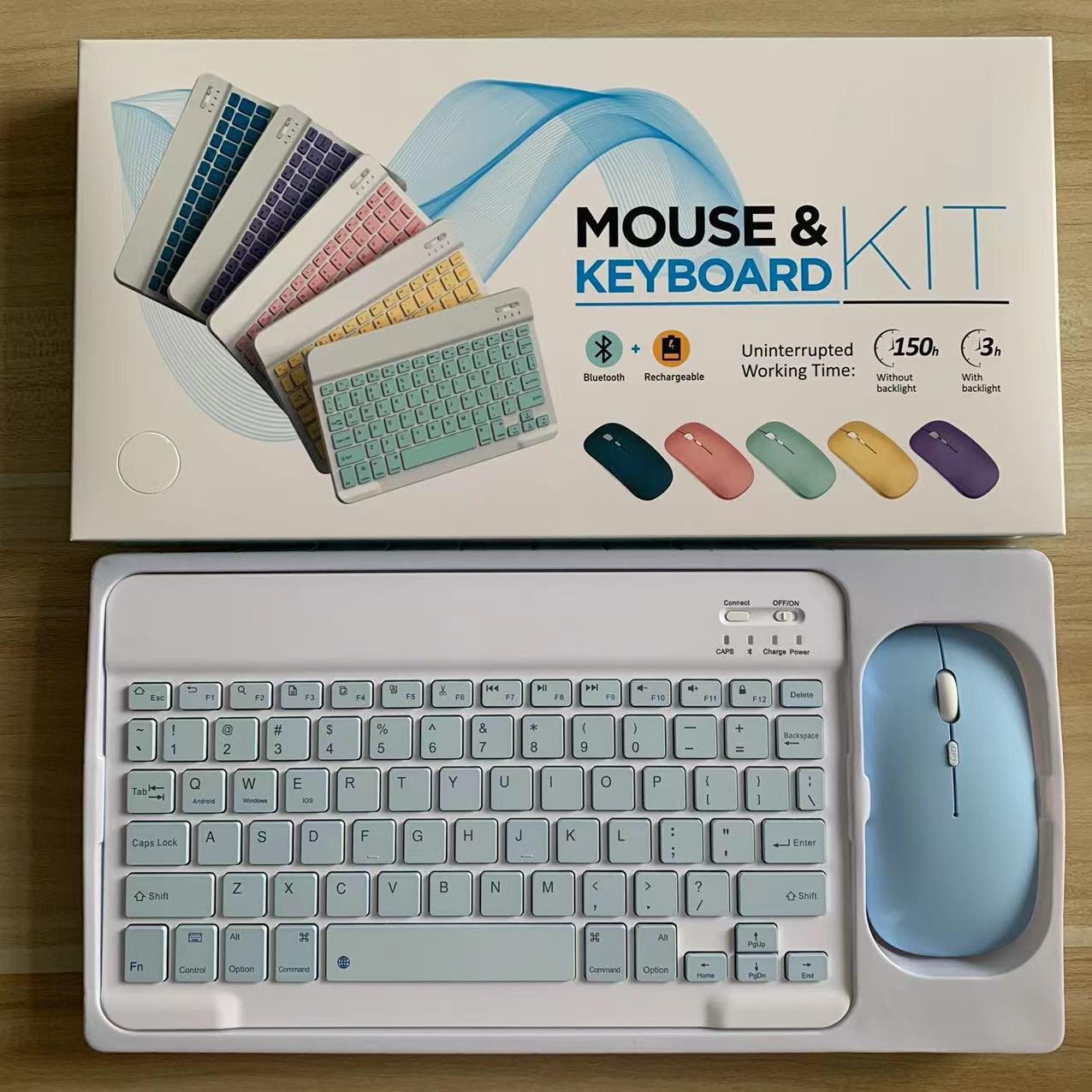 Wireless keyboard touchpad Colorful Detachable Keyboard for iPad Samung Galaxy tab Lenovo tab