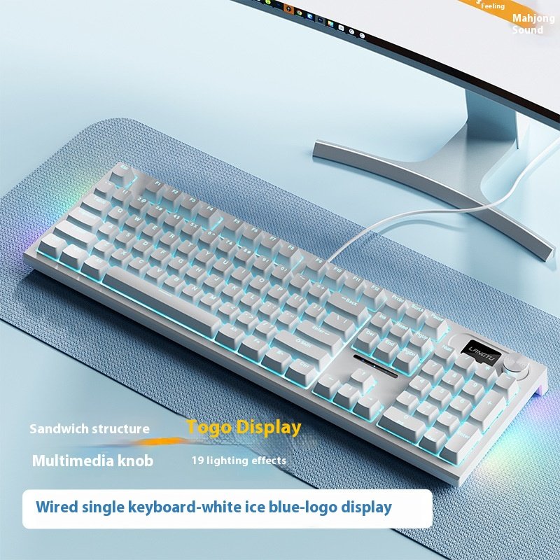 Langtu LT104 Wireless Bluetooth Gaming Mechanical Keyboard Customized three-mode wired blue switch high-value keyboard