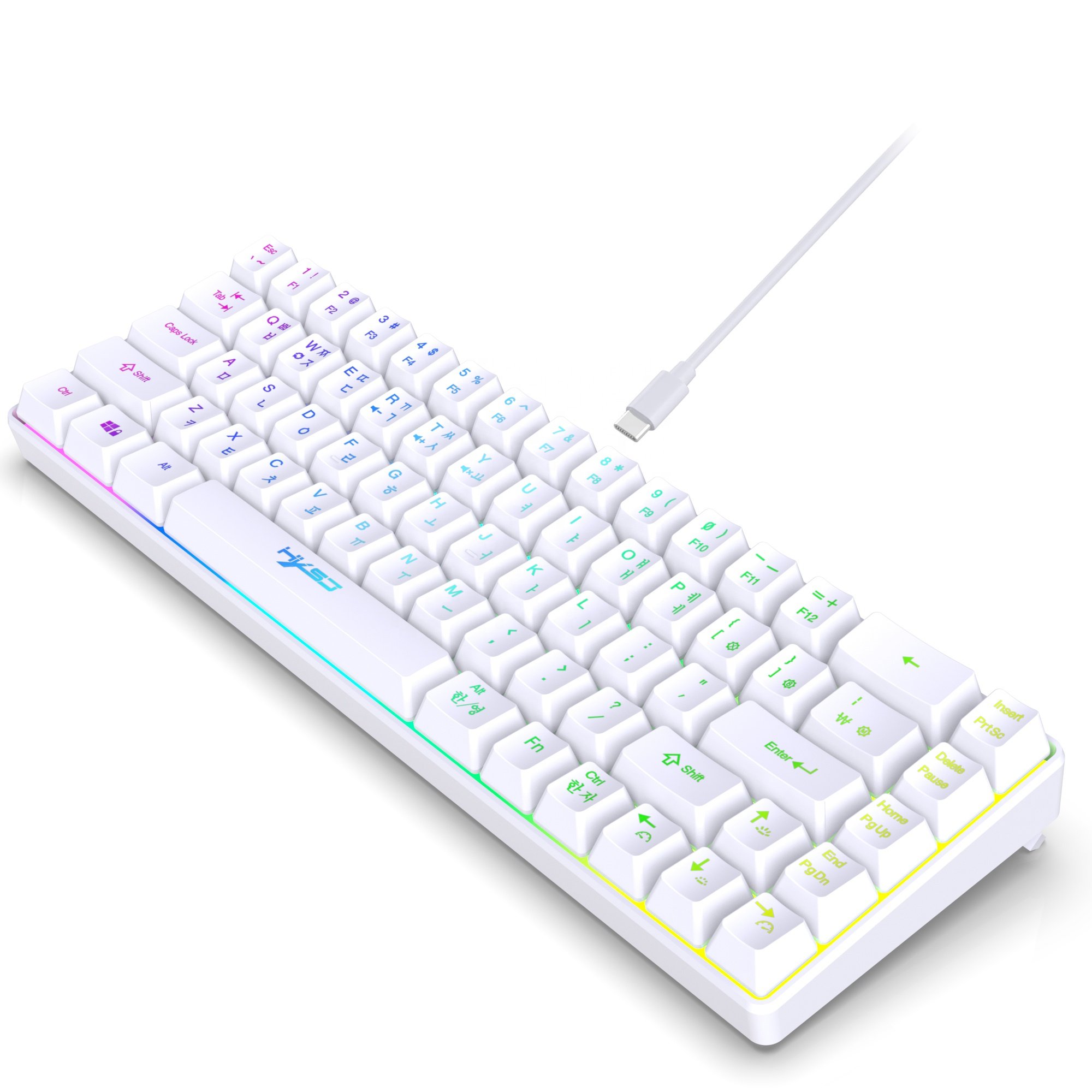 V200 RGB Gaming Keyboard Wired Mini Keyboard PC Accessory 68-Key USB Mechanical Keyboard