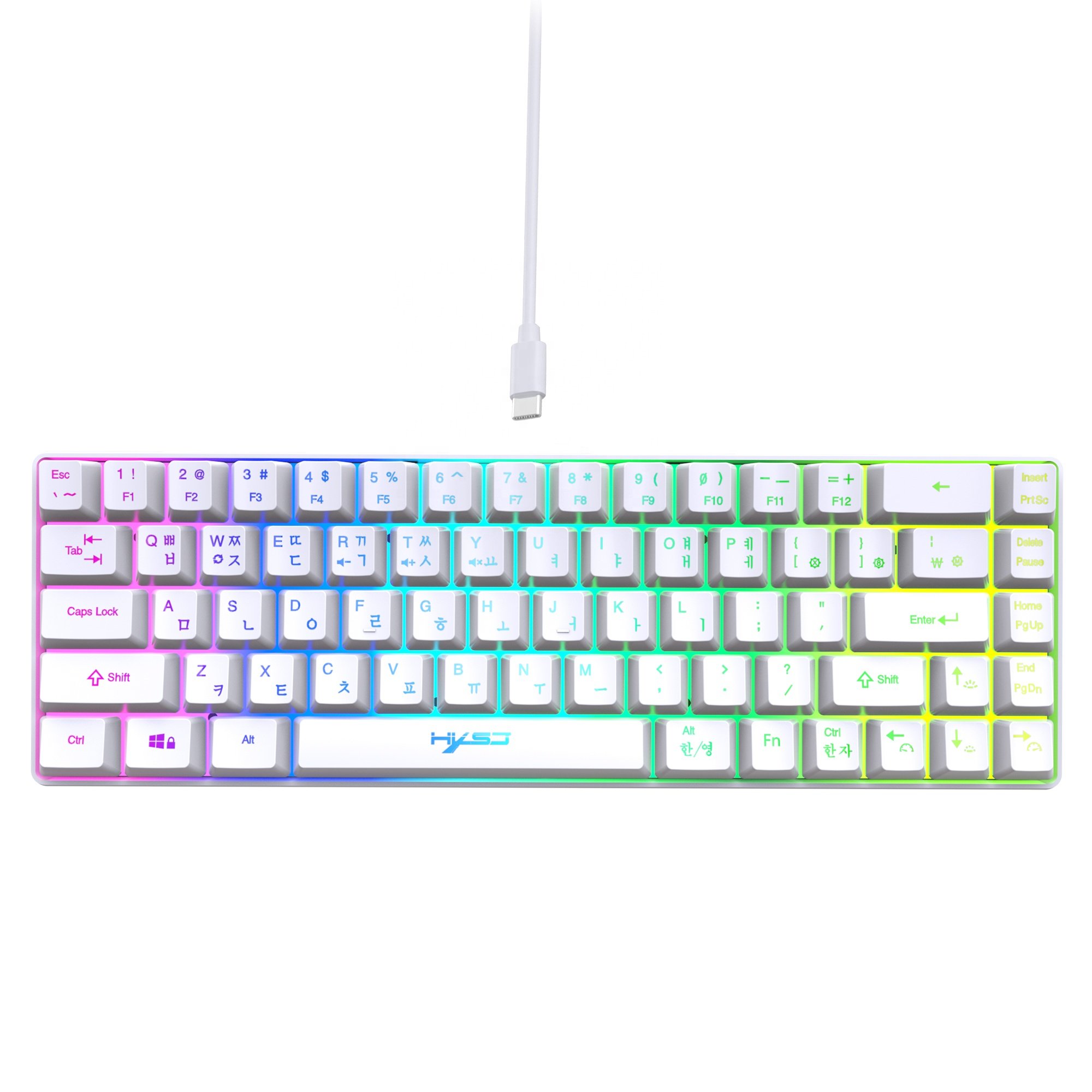 V200 RGB Gaming Keyboard Wired Mini Keyboard PC Accessory 68-Key USB Mechanical Keyboard