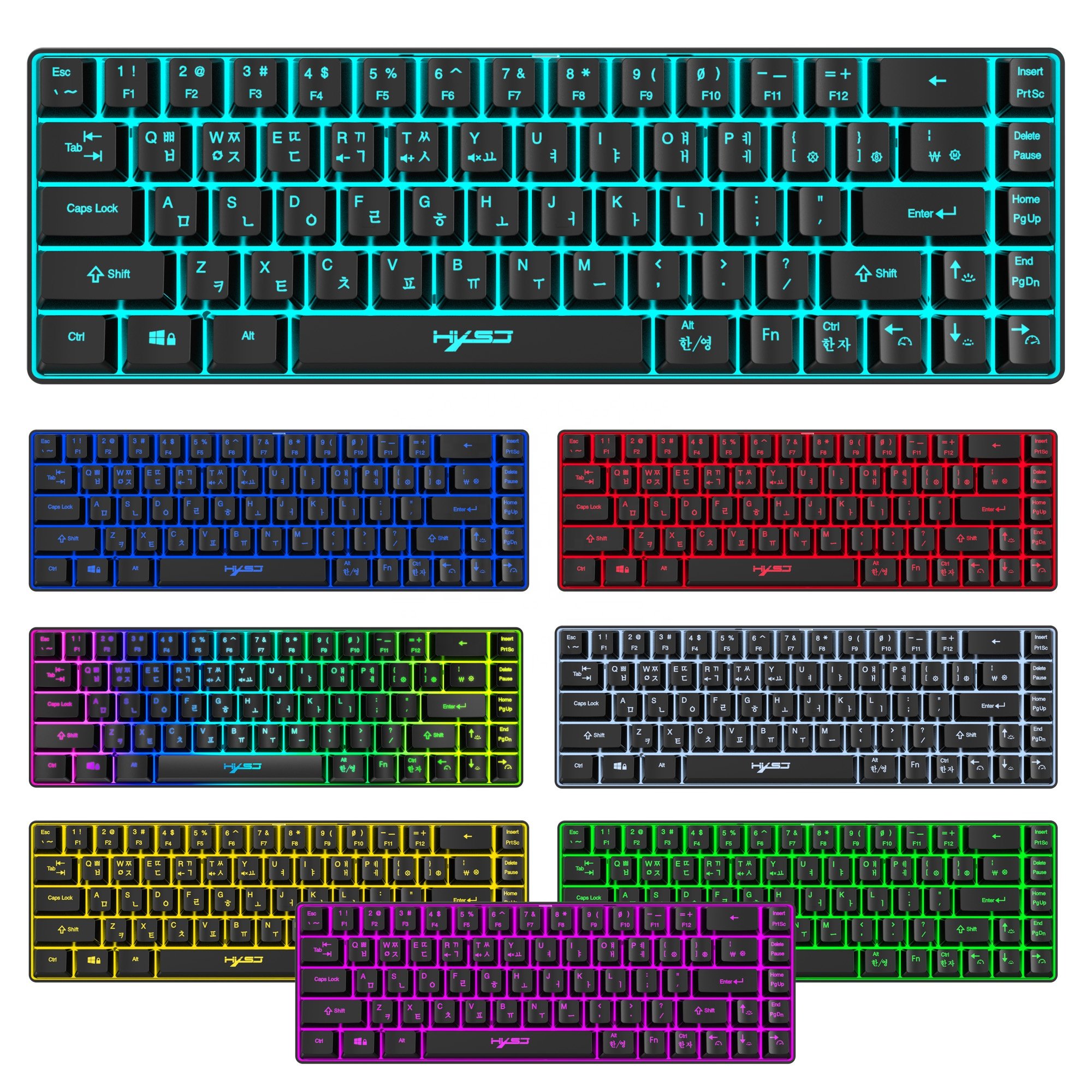 V200 RGB Gaming Keyboard Wired Mini Keyboard PC Accessory 68-Key USB Mechanical Keyboard