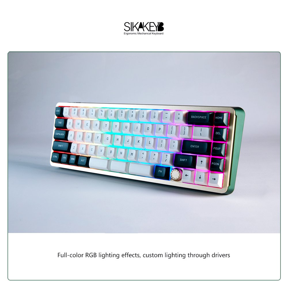 SIKAKEYB SK6 Castle 3 Mode Hot Swap DIY Kit 65% Custom Aluminum Alloy CNC Shell GASKET Structure Mechanical Gaming Keyboard