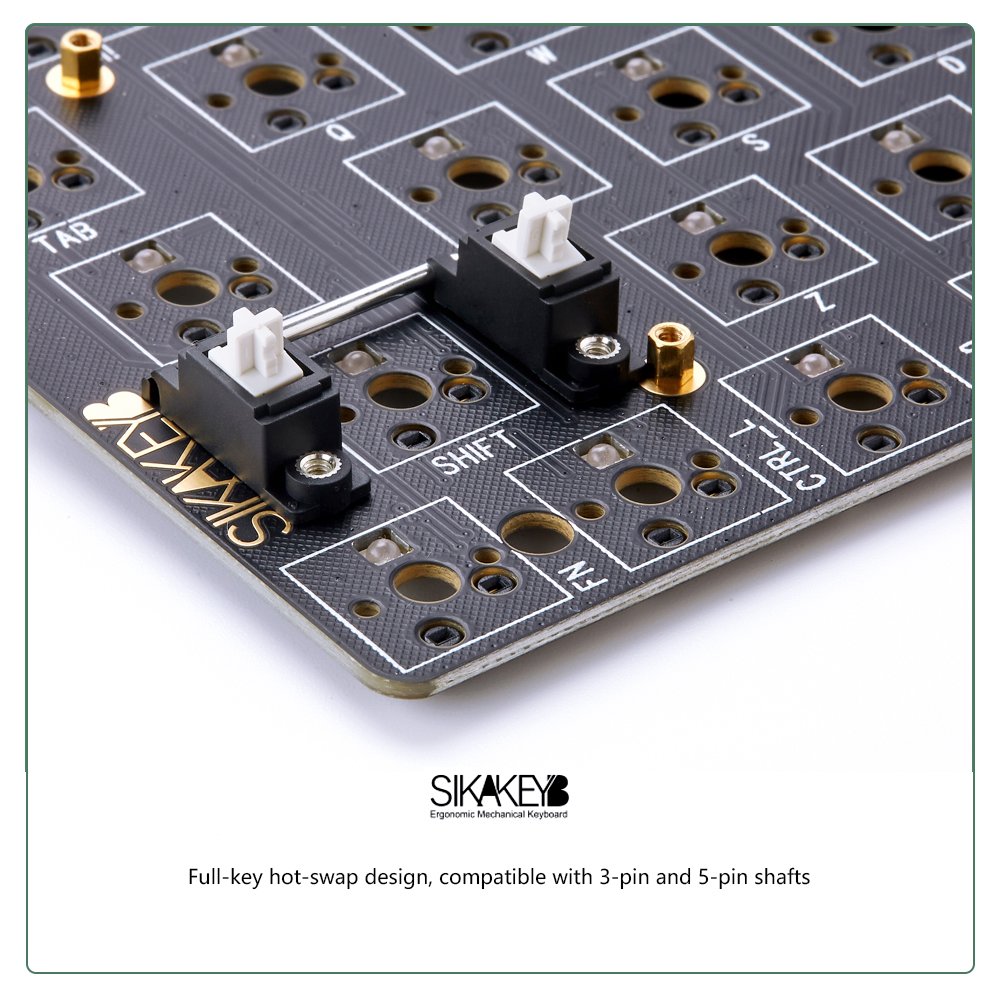 SIKAKEYB SK6 Castle 3 Mode Hot Swap DIY Kit 65% Custom Aluminum Alloy CNC Shell GASKET Structure Mechanical Gaming Keyboard