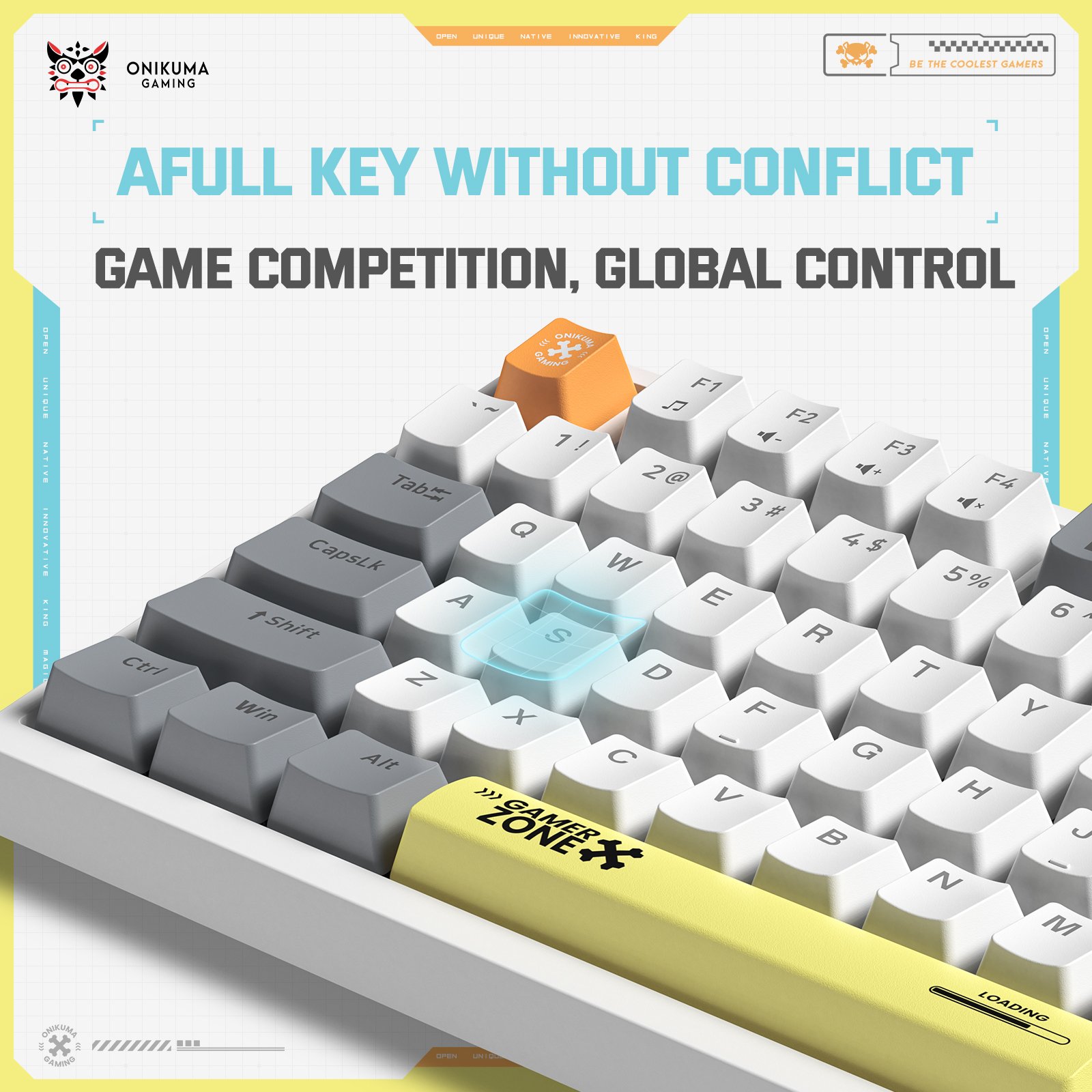 ONIKUMA G58 82 Keys Wired Keyboard Mechanical Gaming Keyboard Professional Ergonomic Computer RGB Hot-Swappable Keyboard