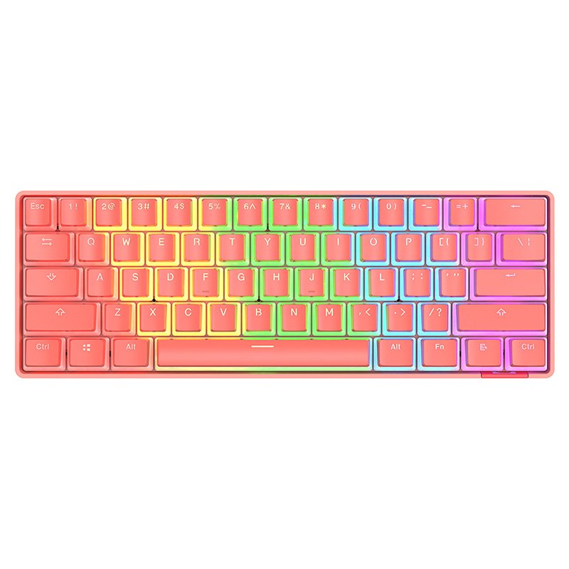 AJAZZ STK61 Wireless keybopard Jelly Pudding keycaps Rainbow PBT Two-color blue switch Wired Mechanical Keyboard