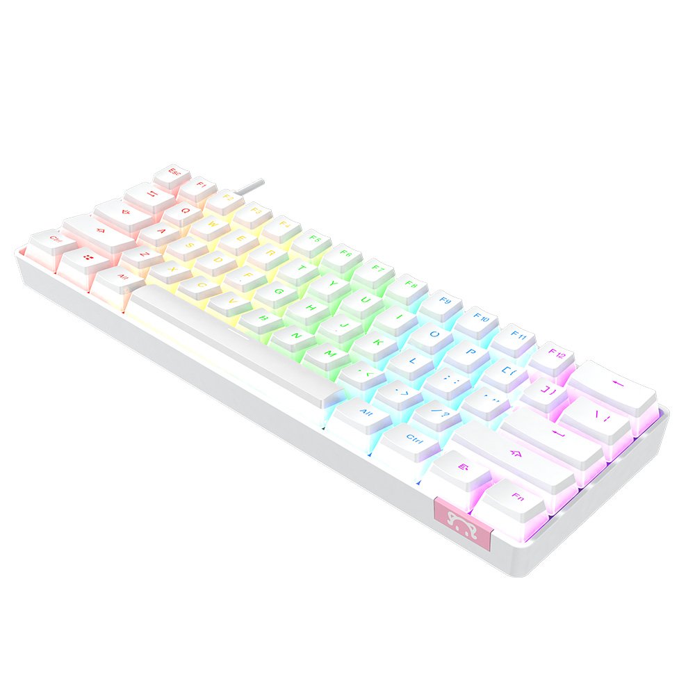 AJAZZ STK61 Wireless keybopard Jelly Pudding keycaps Rainbow PBT Two-color blue switch Wired Mechanical Keyboard