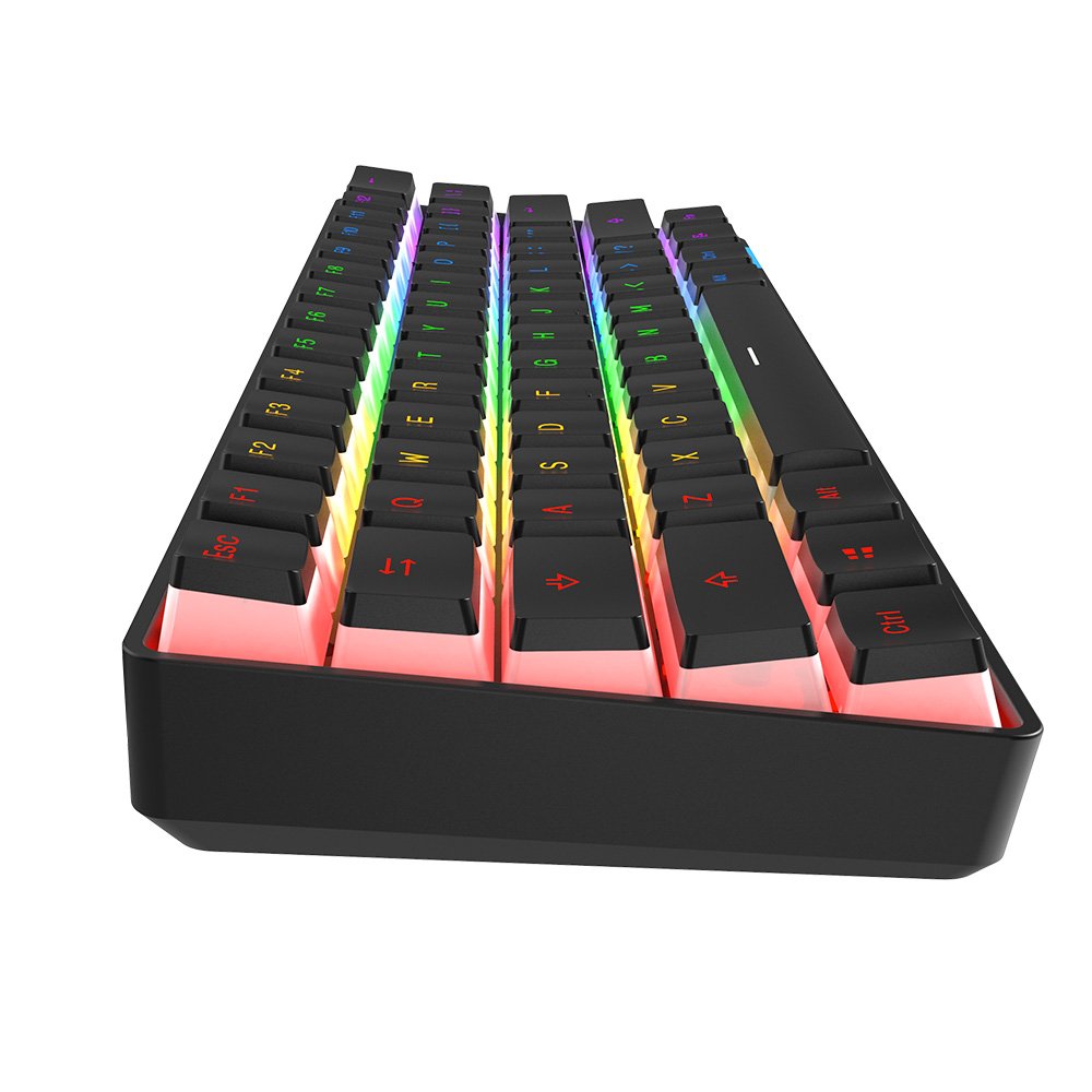 AJAZZ STK61 Wireless keybopard Jelly Pudding keycaps Rainbow PBT Two-color blue switch Wired Mechanical Keyboard