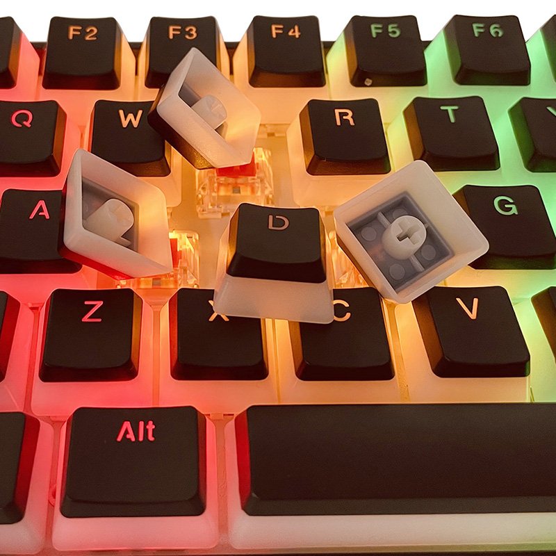 AJAZZ STK61 Wireless keybopard Jelly Pudding keycaps Rainbow PBT Two-color blue switch Wired Mechanical Keyboard