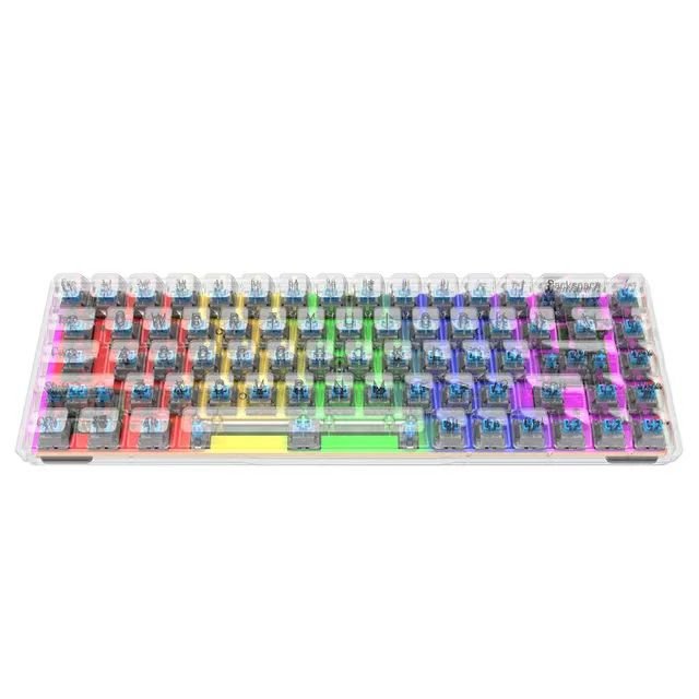 Factory K60 Transparent Keycaps RGB Multi-colors Wired 68 Keys 60 Percent Keyboard Gaming Mechanical Keyboard