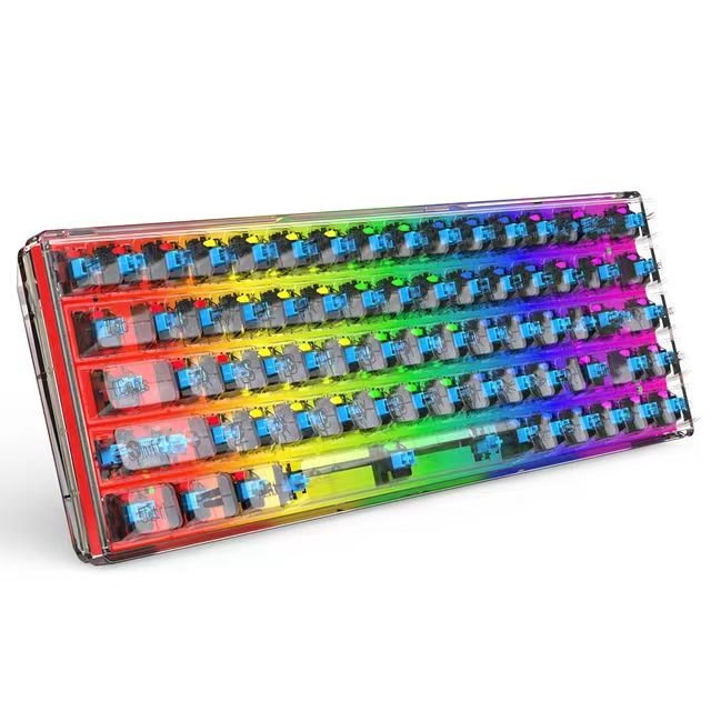 Factory K60 Transparent Keycaps RGB Multi-colors Wired 68 Keys 60 Percent Keyboard Gaming Mechanical Keyboard