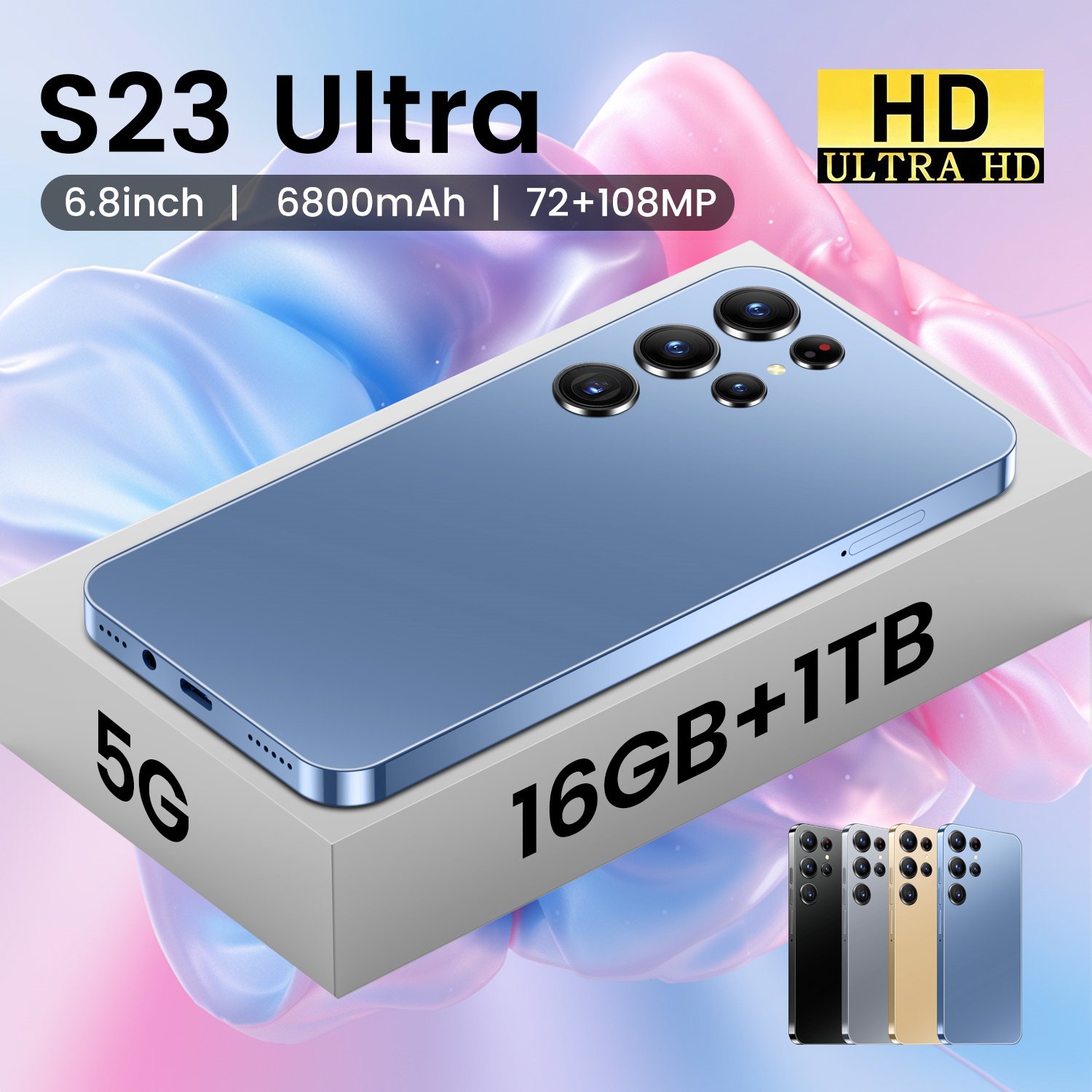 New Galaxy S23 Ultra original 5G smartphone 16GB+1TB Snapdragon 8 10 core with stylus 7.2in large screen Android 12 phone