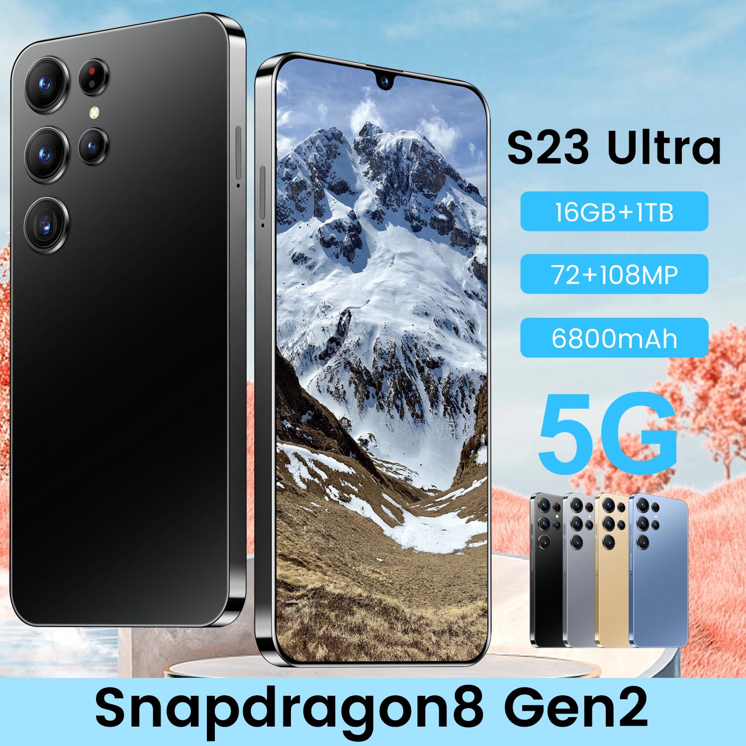 New Galaxy S23 Ultra original 5G smartphone 16GB+1TB Snapdragon 8 10 core with stylus 7.2in large screen Android 12 phone