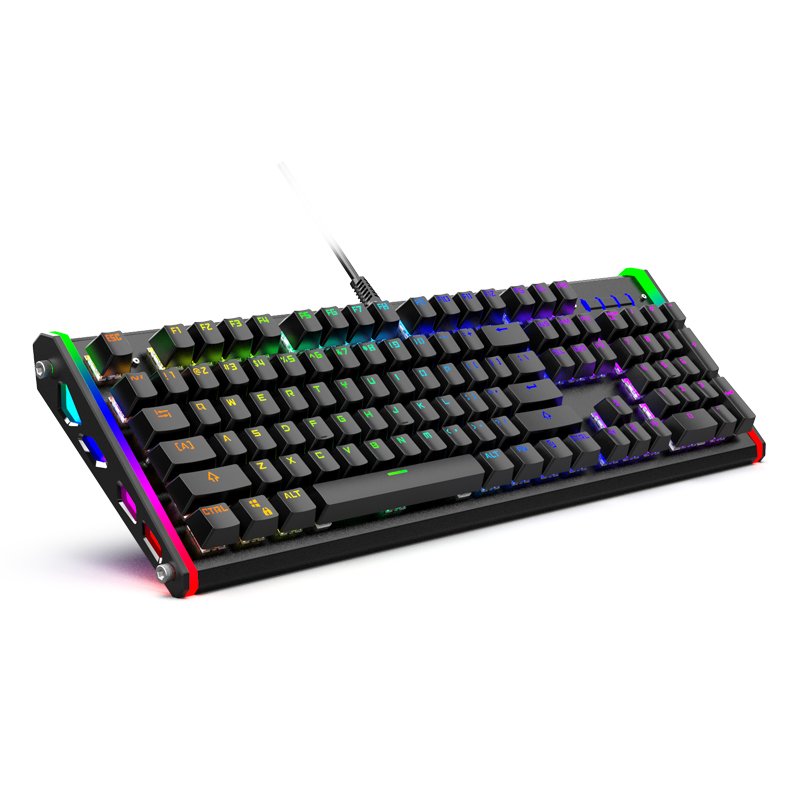 Black high quality 104 keys waterproof pc gaming mechanical keyboard