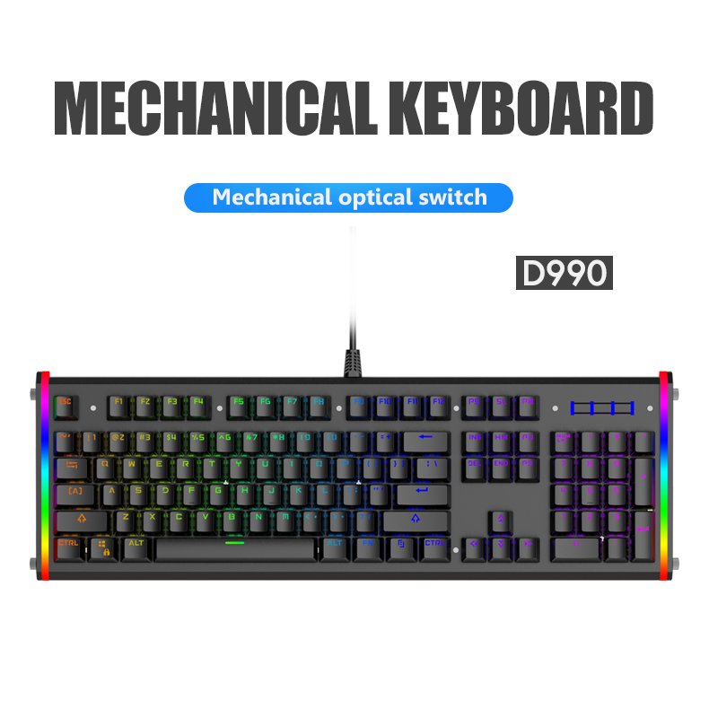 Black high quality 104 keys waterproof pc gaming mechanical keyboard