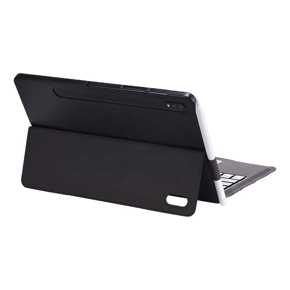 Korean New Hot Sale Fashion Pu Leather Cover Pen Slot BT Detachable Laser Language for Samsung Galaxy Tab S7 Case with Keyboard