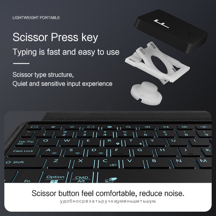 For Samsung Galaxy Tab S9 S9 FE Integrated PU Leather Stand Case Backlit Keyboard with Touchpad Pencil Holder