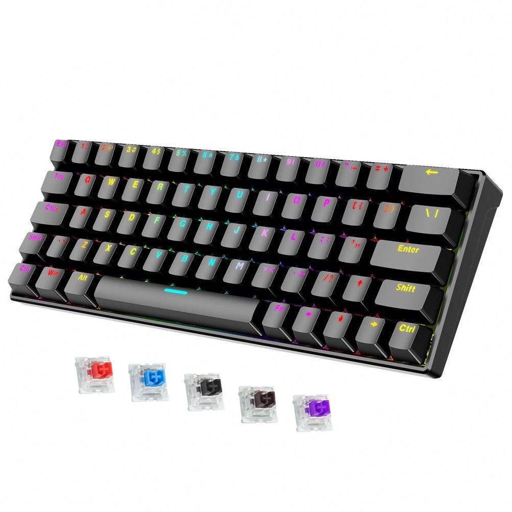 OEM Custom 61 Keys 60% Wired Mechanical Gaming Keyboard RGB Backlit 60 Percent Gaming Mechanical Keyboard