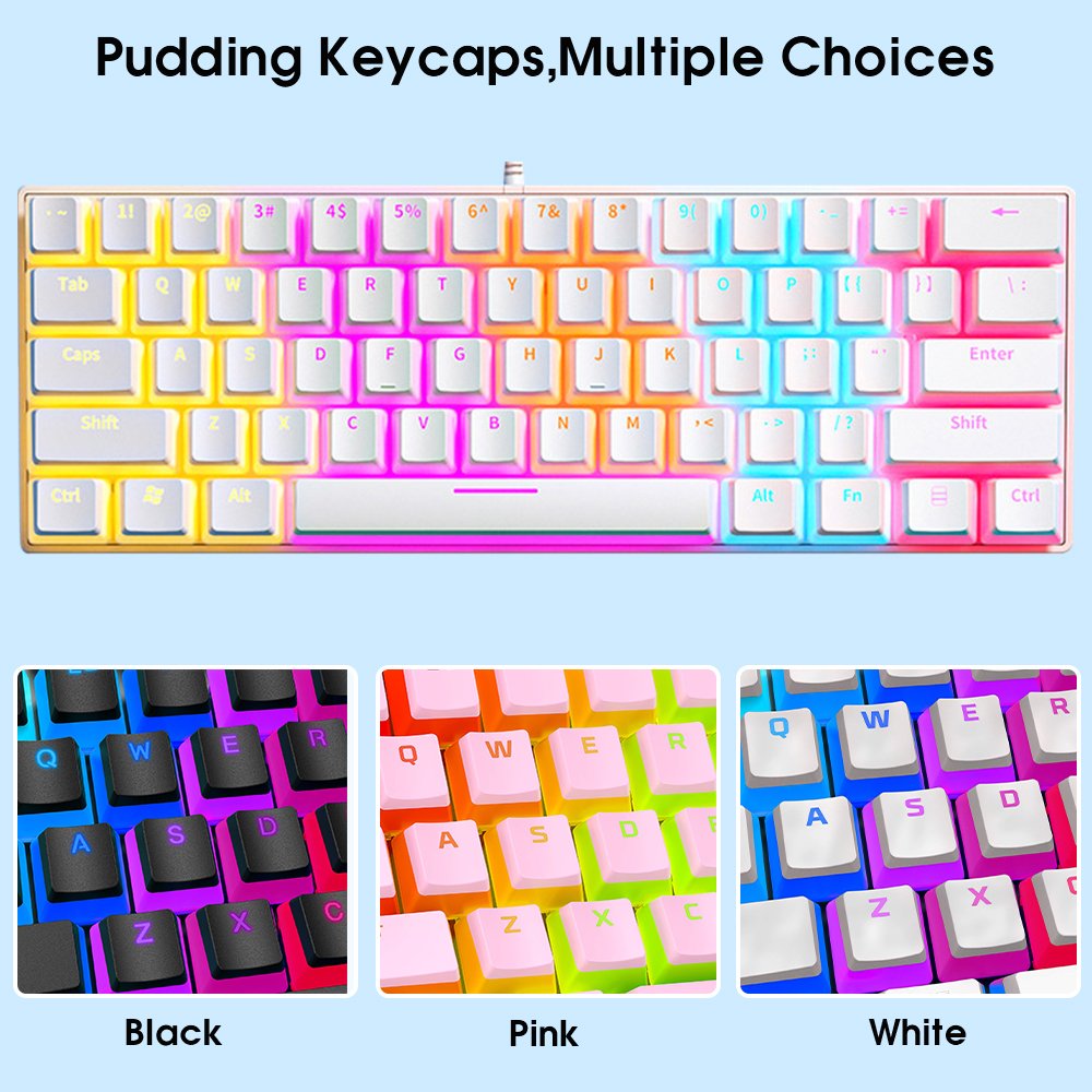OEM Custom 61 Keys 60% Wired Mechanical Gaming Keyboard RGB Backlit 60 Percent Gaming Mechanical Keyboard