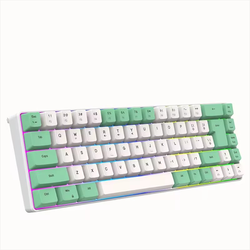 60% RGB Mini Gaming Keyboard with Hot Swap & Anti-Ghosting 61 Keys Mechanical Keyboard Type C Interface Color Lighting