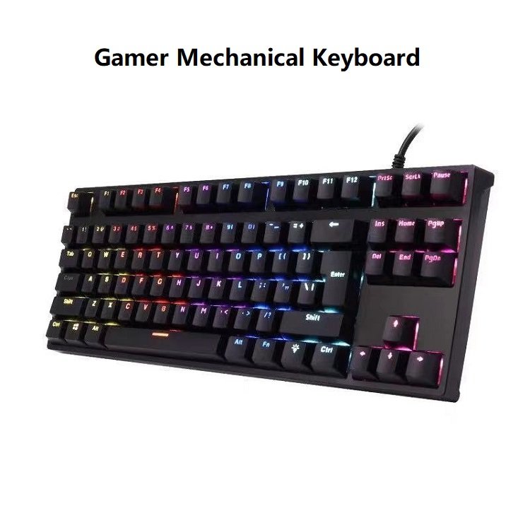 Factory Custom Cheap 87keys RGB Gamer Gaming Wired Mechanical Keyboard