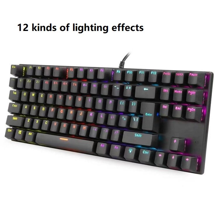 Factory Custom Cheap 87keys RGB Gamer Gaming Wired Mechanical Keyboard