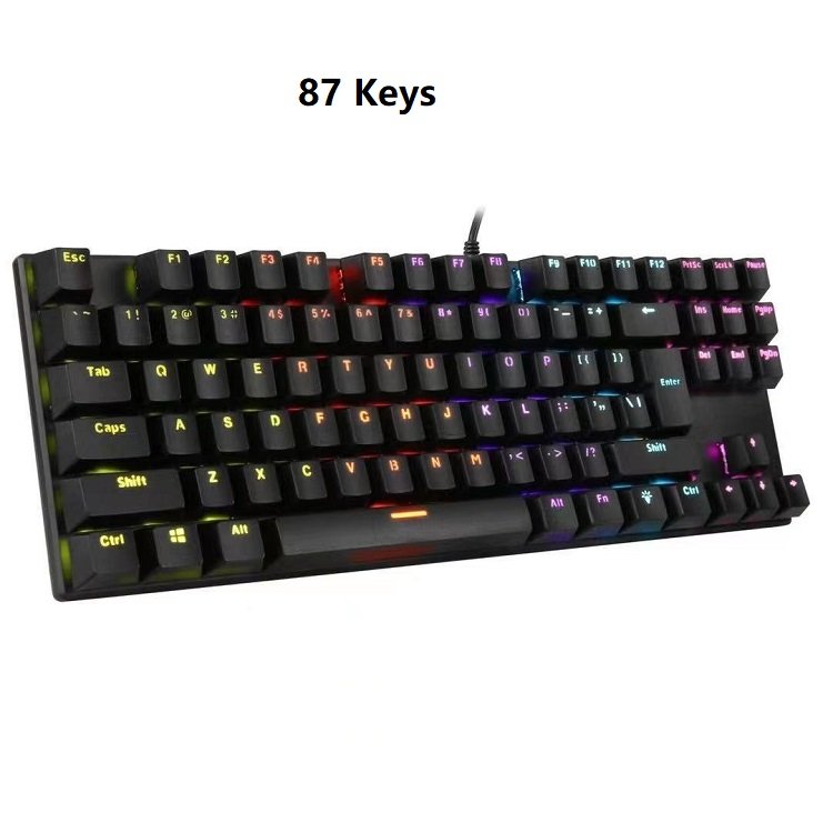 Factory Custom Cheap 87keys RGB Gamer Gaming Wired Mechanical Keyboard