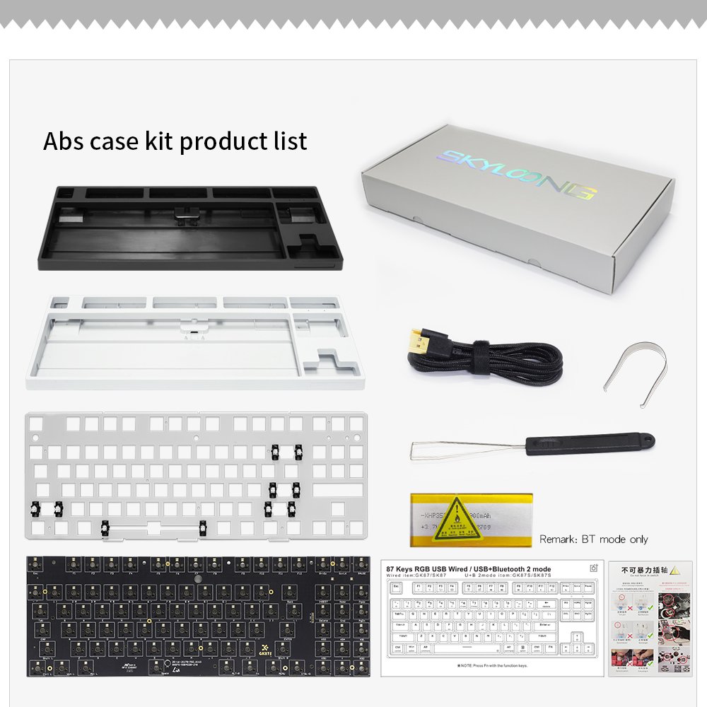 Skyloong Hot Swap ABS Cover 87 keys RGB custom mechanical keyboard kit for manufacturer