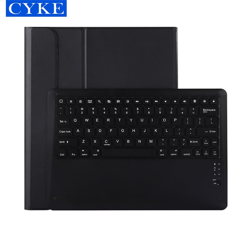 CYKE BT Wireless Keyboard Slim Tablet Case with Pen Holder for Apple Ipad Pro 12.9 2018 2020 2021 Tablet Cover