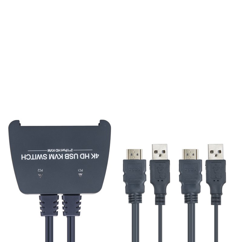 2 Port KVM Switch 2 Computers Share Keyboard Mouse and HD Monitor Support 4K@60Hz KVM Switch HDMI with Audio Remote