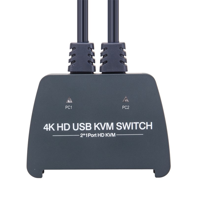 2 Port KVM Switch 2 Computers Share Keyboard Mouse and HD Monitor Support 4K@60Hz KVM Switch HDMI with Audio Remote