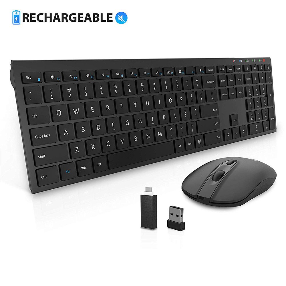 OEM factory basic Super thin anti-ship design mute wireless keyboard and mouse combo for home and office desktops