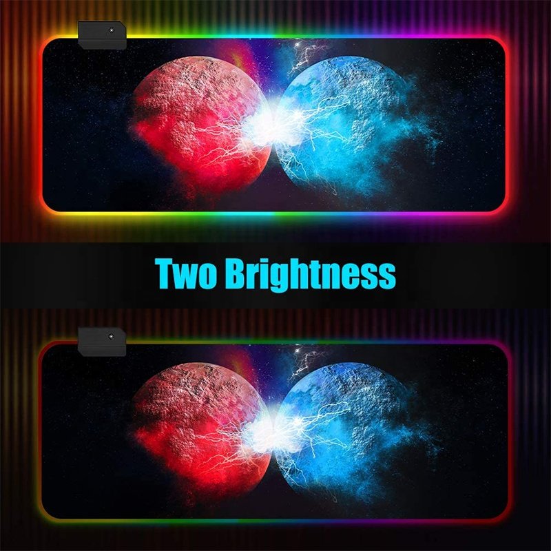 Custom Design Printing Large Xxl Anti Slip Rubber Smooth Cloth Surface RGB LED Keyboard Desk Mouse Pad For Home Office