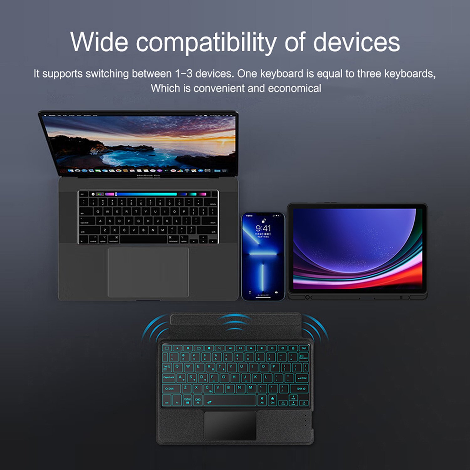 Tablet Keyboard Case for Samsung Galaxy Tab S9 Ultra 14.6 2023 Cover with Blue tooth Keyboard Combo for Galaxy Tab S8 S9 Ultra