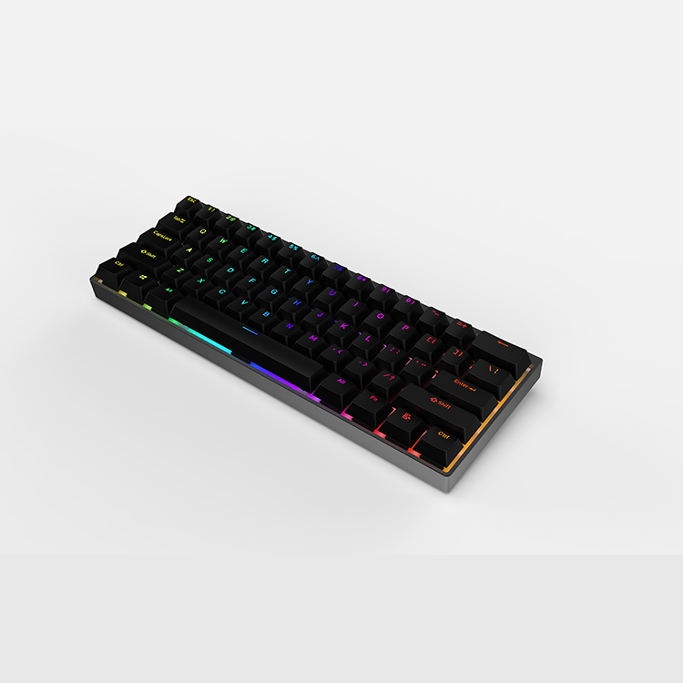 Wired RGB Backlight Gaming Keyboard Mechanical Switches Multimedia 61 keys Mini Portable Keyboards