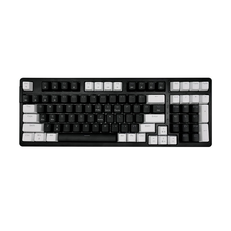 mechanical keyboard keycaps RGB LED Backlit Mechanical Gaming Keyboard with 98 Keys-Linear and Quiet-Red Switches