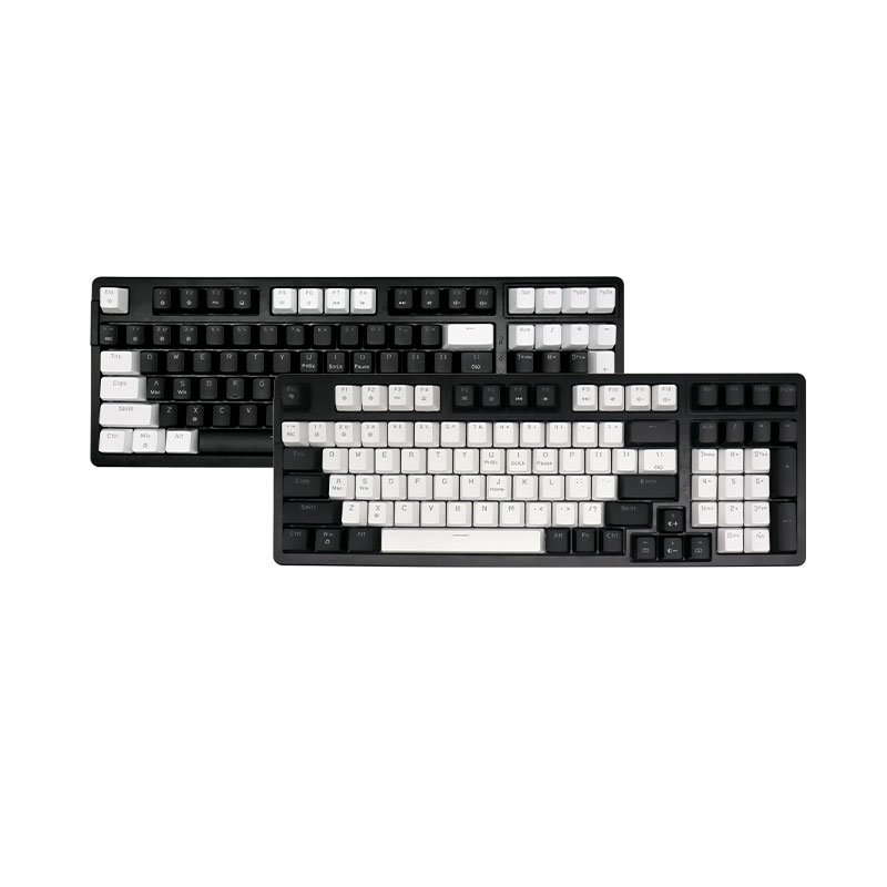 mechanical keyboard keycaps RGB LED Backlit Mechanical Gaming Keyboard with 98 Keys-Linear and Quiet-Red Switches