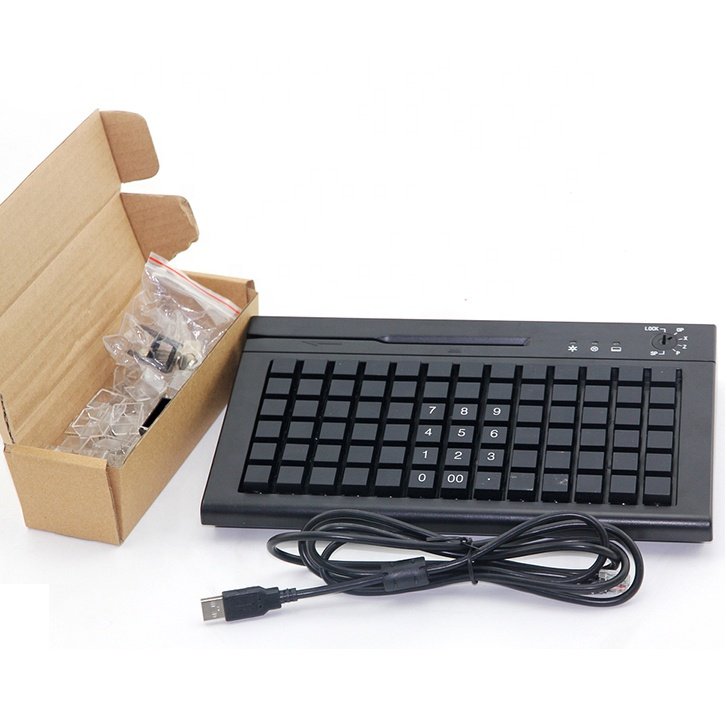 Usb Wired Mini Professional Pos Cash Register Switch Programmable Keyboard With Magnetic Card Reader