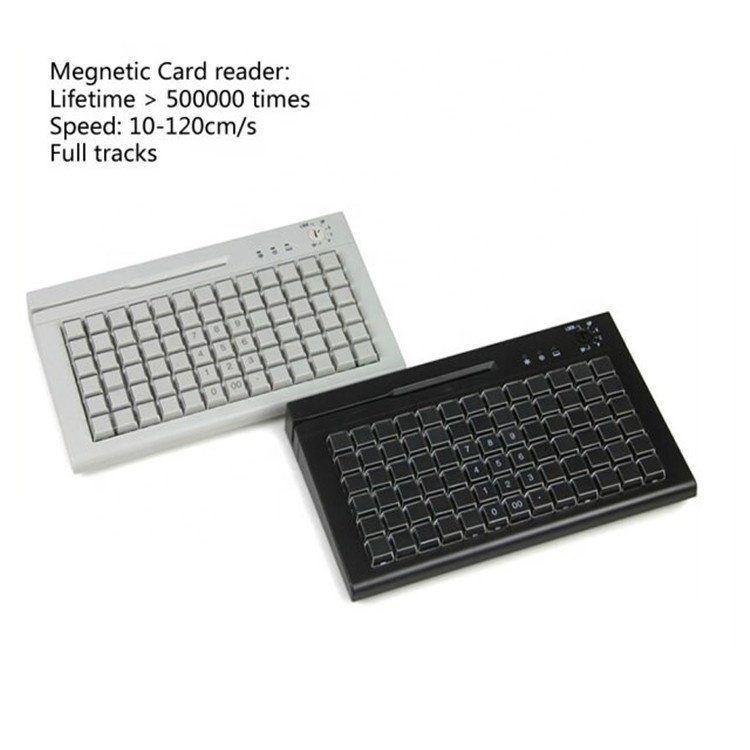 Usb Wired Mini Professional Pos Cash Register Switch Programmable Keyboard With Magnetic Card Reader