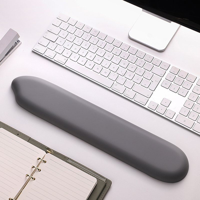 Manufacturer Original Blue and white Rice Shape Silica Gel Pad Pu Leather Covered Wrist Pad for Keyboard&Mouse