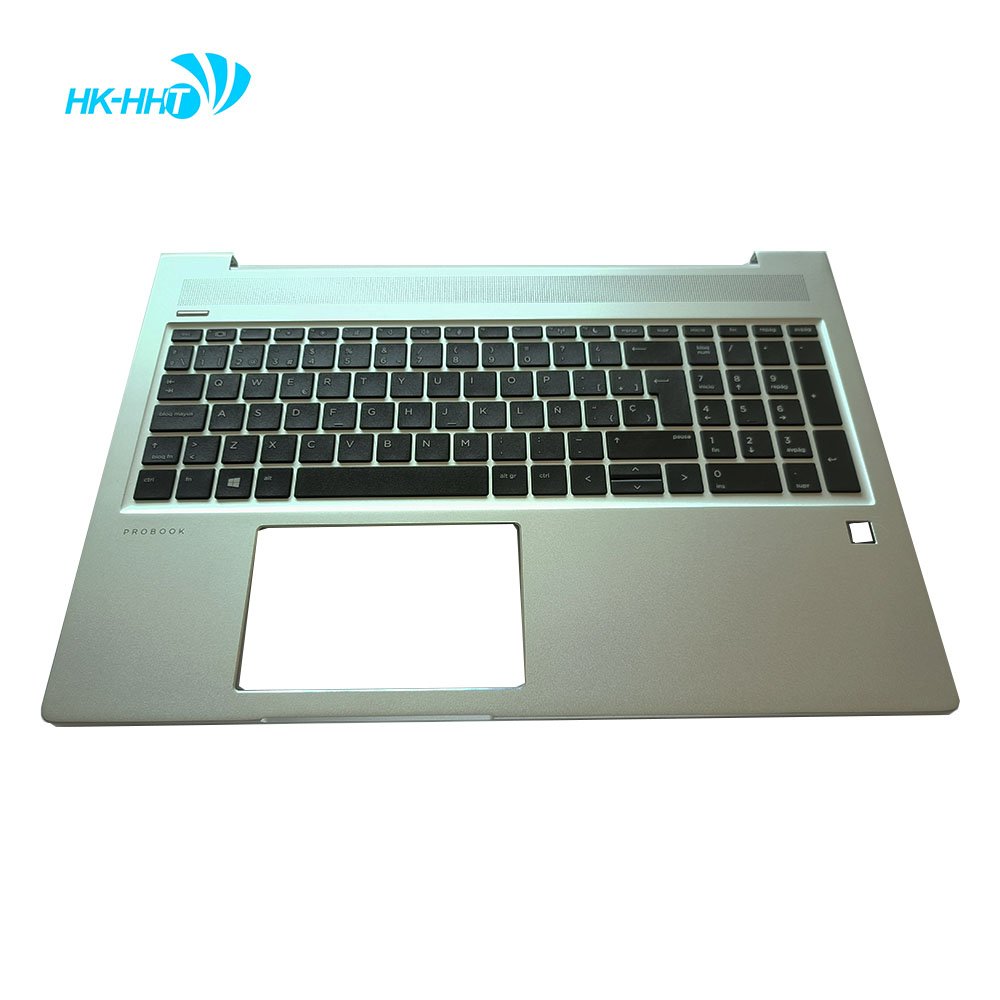 HK-HHT Laptop Palmrest with Spanish Keyboard FOR HP ProBook 450 G6 455 G6 450 G7 455 G7 silver