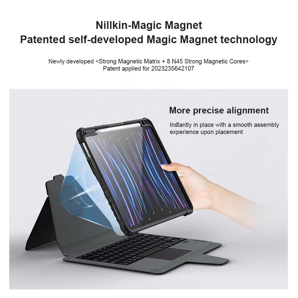 Nillkin Magnetic Keyboard Case for iPad Pro 13 M4 Air 11 2024 Detachable Back light iPad Cover Multi-Touch for iPad Pro 11 inch