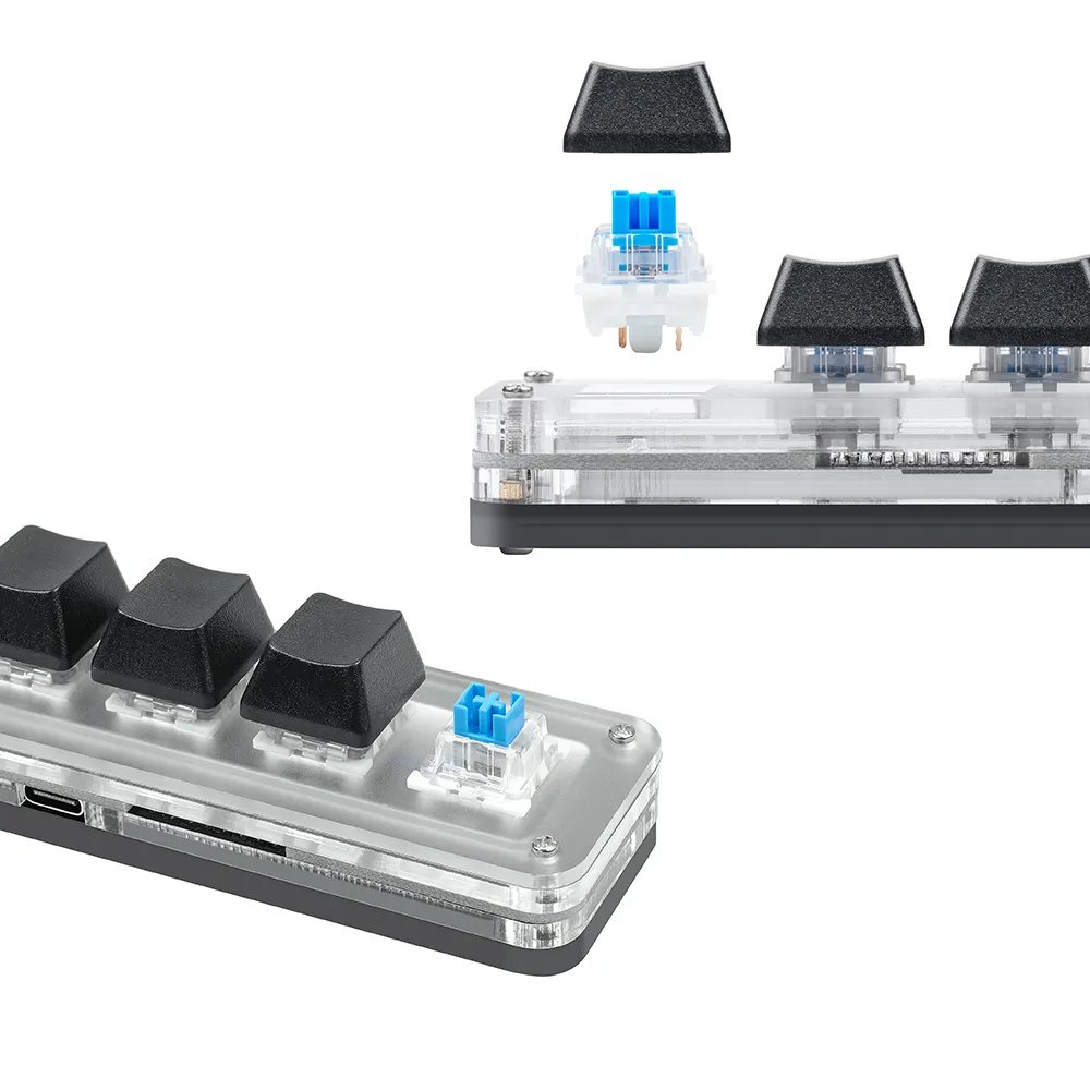Wired / Wireless USB Custom Mechanical Keyboard with Knob Volume Button Knob Programming Macro Gaming Hotswap Keypad