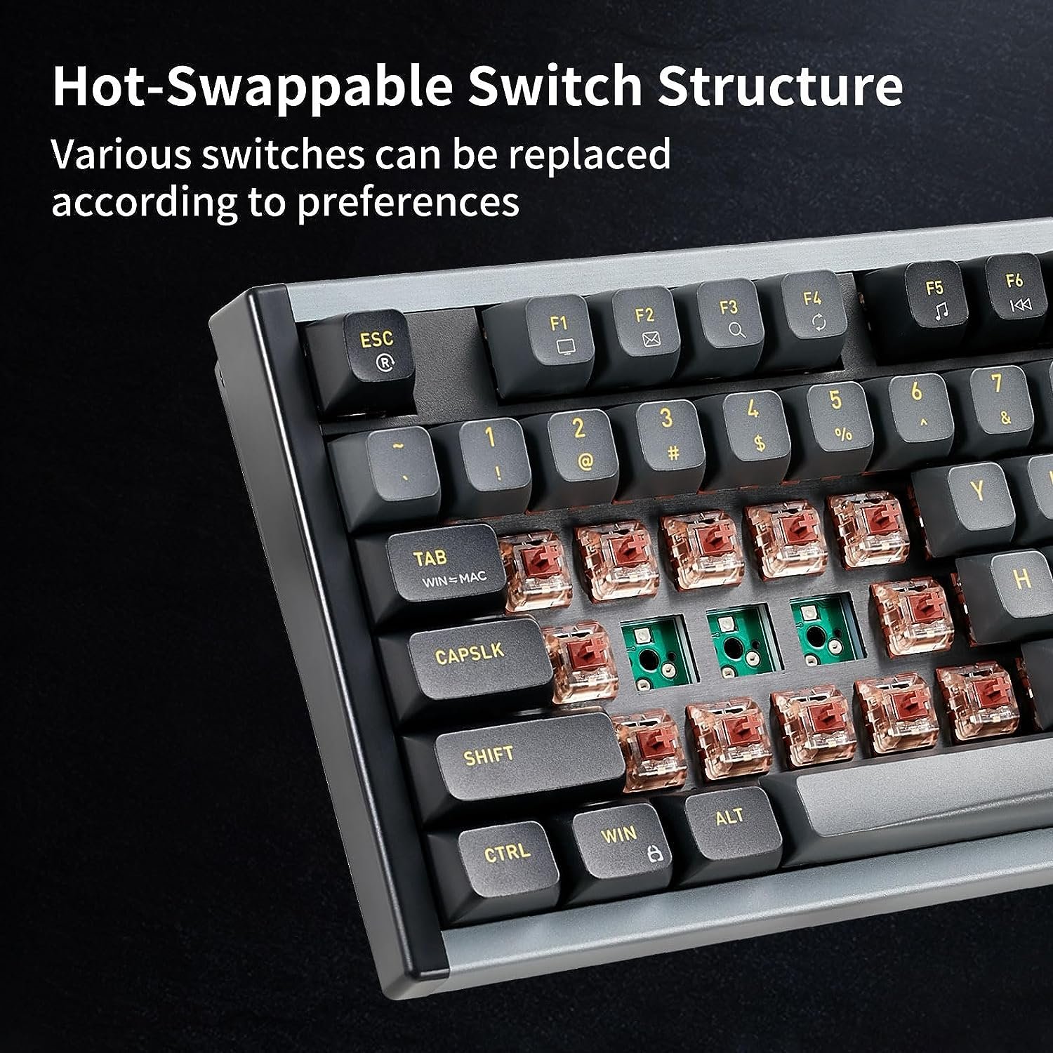New Arrival 83 Key Rgb Backlit Aluminum Mechanical Keyboard Usb Type C Wired 75 Percent Hot Swap Gaming Mechanical Keyboard