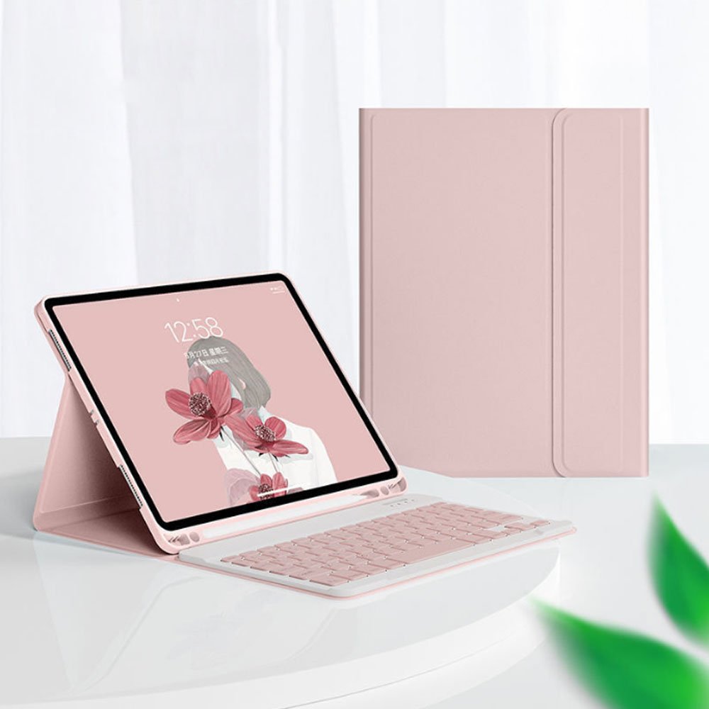 12.4 inch Wireless Keyboard PU Leather Cover for Samsung Galaxy Tab S7 FE S7 Plus S8 Plus Tablet Keyboard Case