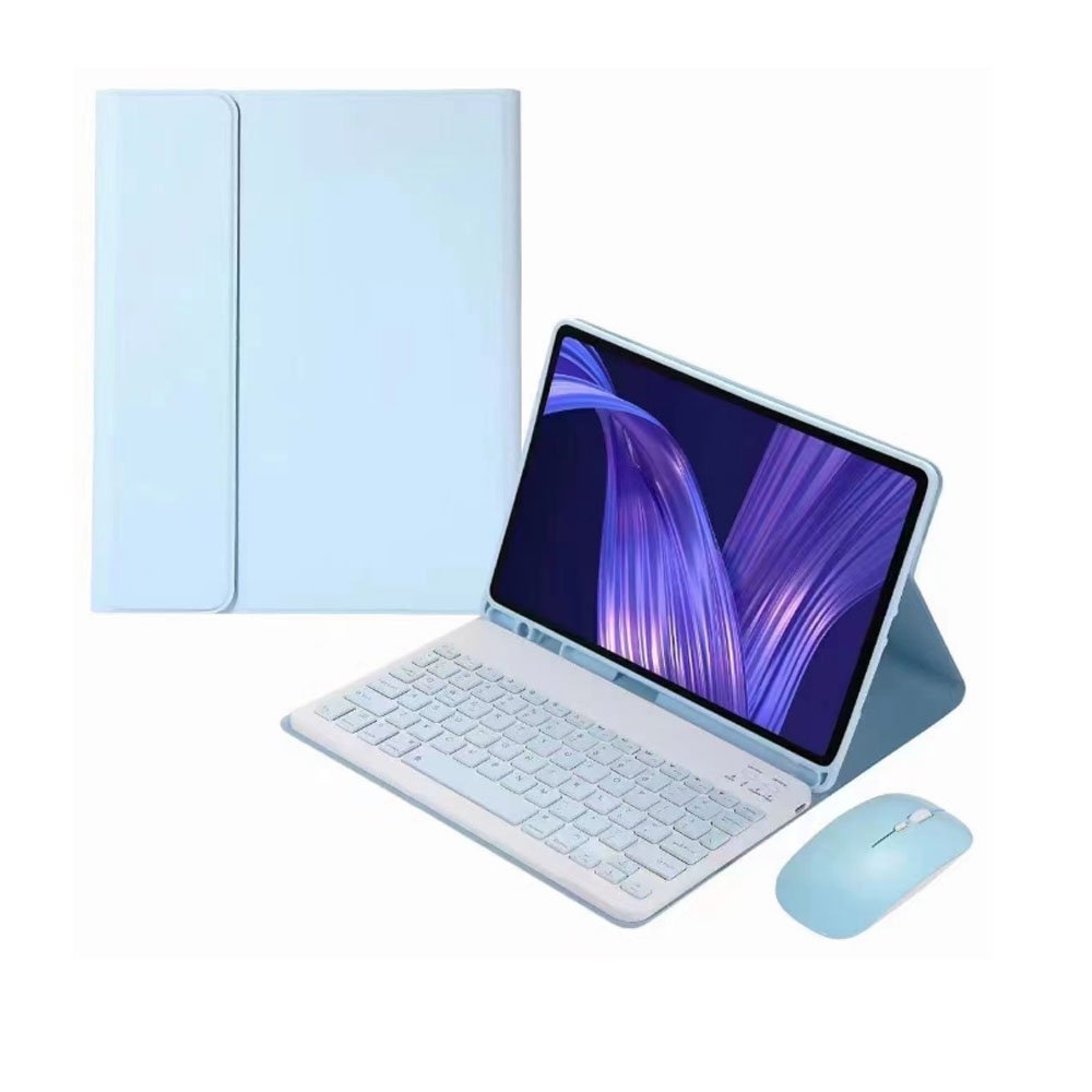 12.4 inch Wireless Keyboard PU Leather Cover for Samsung Galaxy Tab S7 FE S7 Plus S8 Plus Tablet Keyboard Case