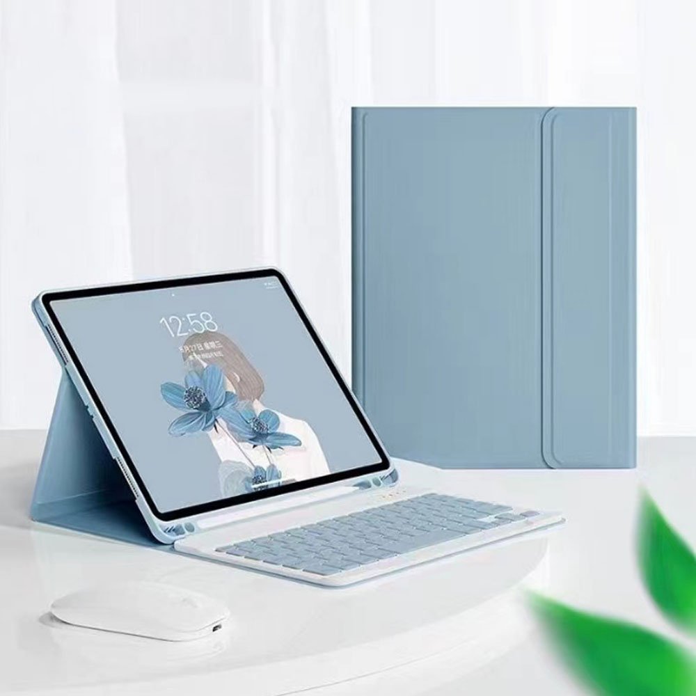 12.4 inch Wireless Keyboard PU Leather Cover for Samsung Galaxy Tab S7 FE S7 Plus S8 Plus Tablet Keyboard Case