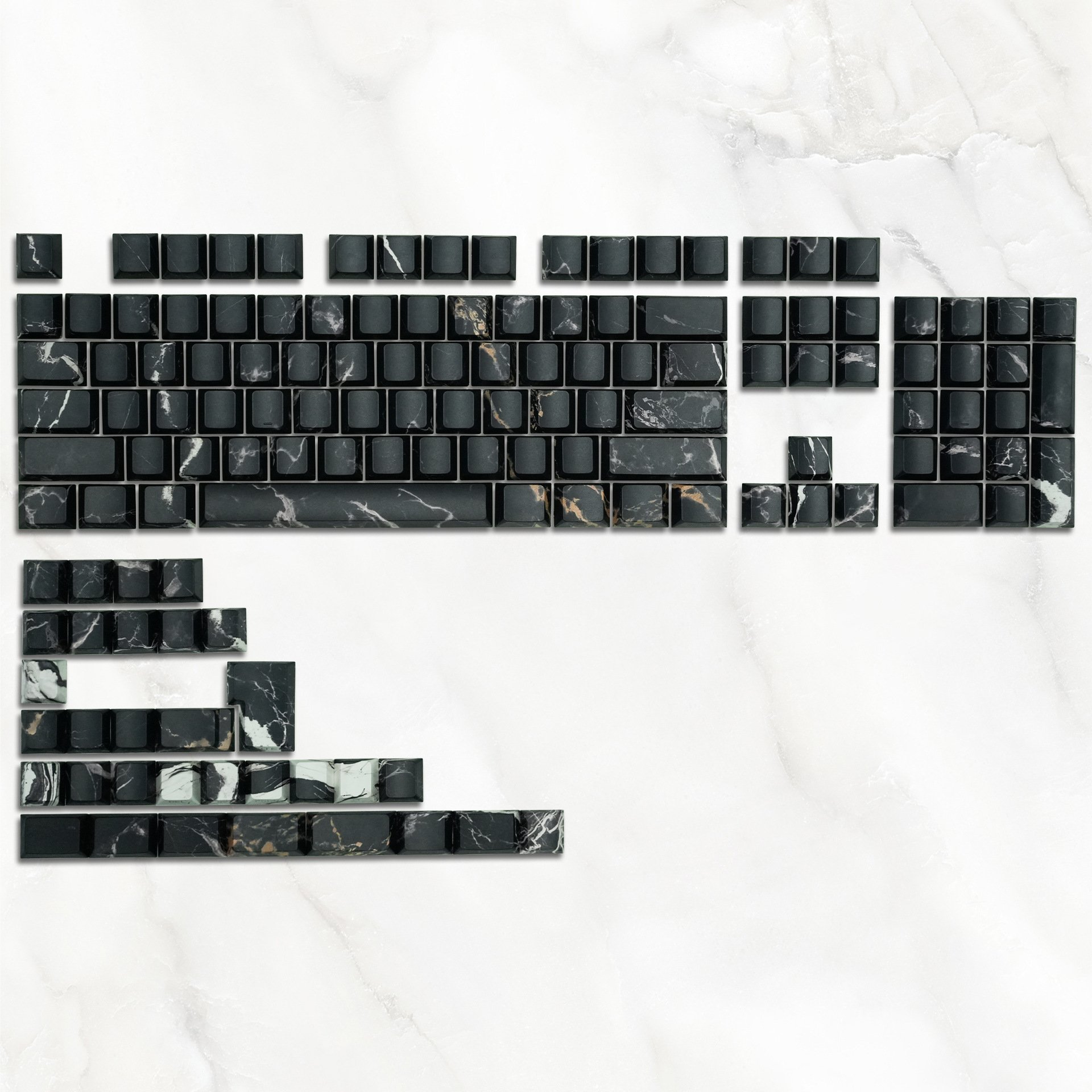XVX Womier Marble Keycaps White Black Side-printed RGB shine through PBT factory keycap for Mechanical keyboards Customs